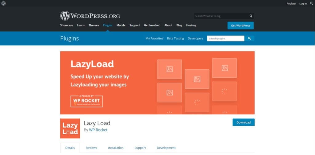 LazyLoad's landing page