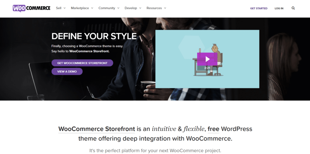 Storefront's landing page