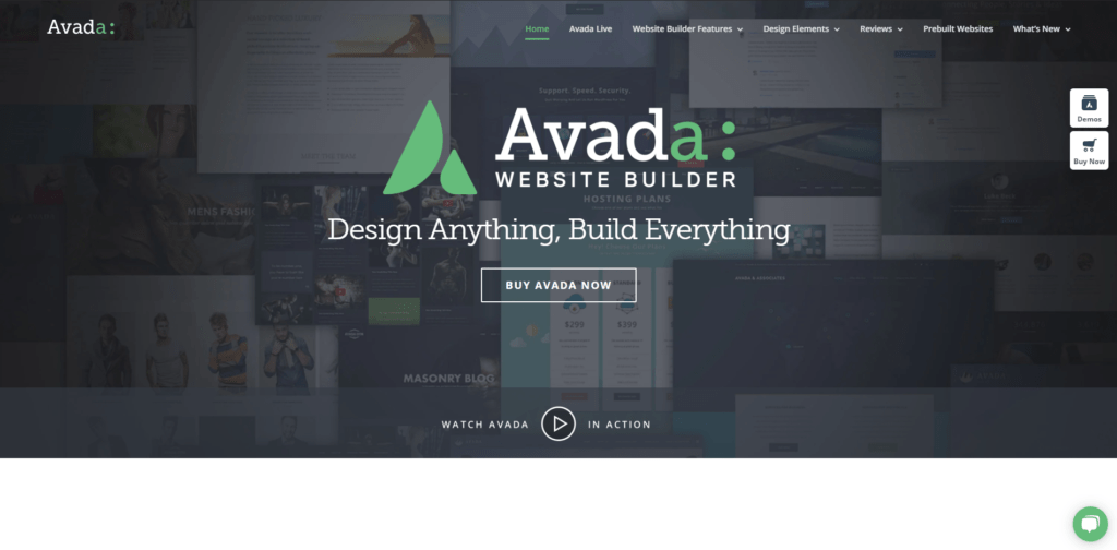 Avada's Landing Page